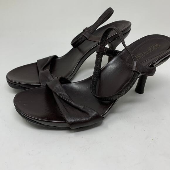 Kenneth Cole Reaction Women's Size 6.5 Y2K Strappy Heels Sandal Open Toe Brown - Picture 2 of 8